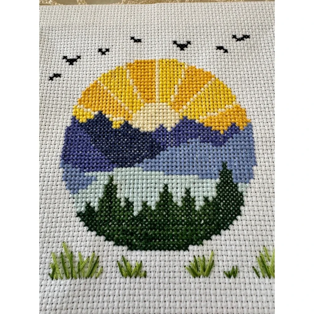 It's‎ a Beautiful Morning…Handmade Cross Stitch Wall Art Sz 5x5